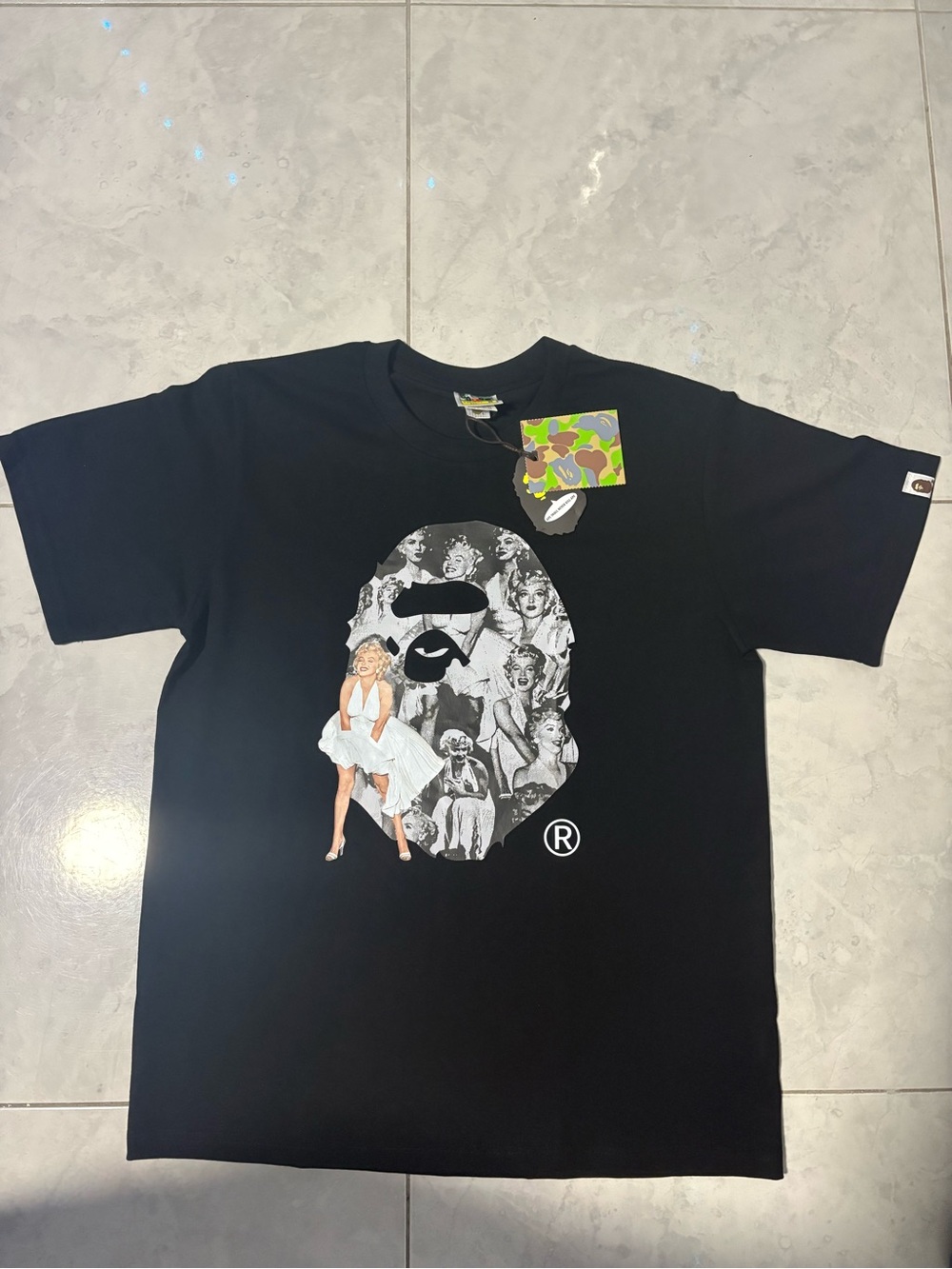 A Bathing Ape Black Graphic Tee - Marilyn Monroe